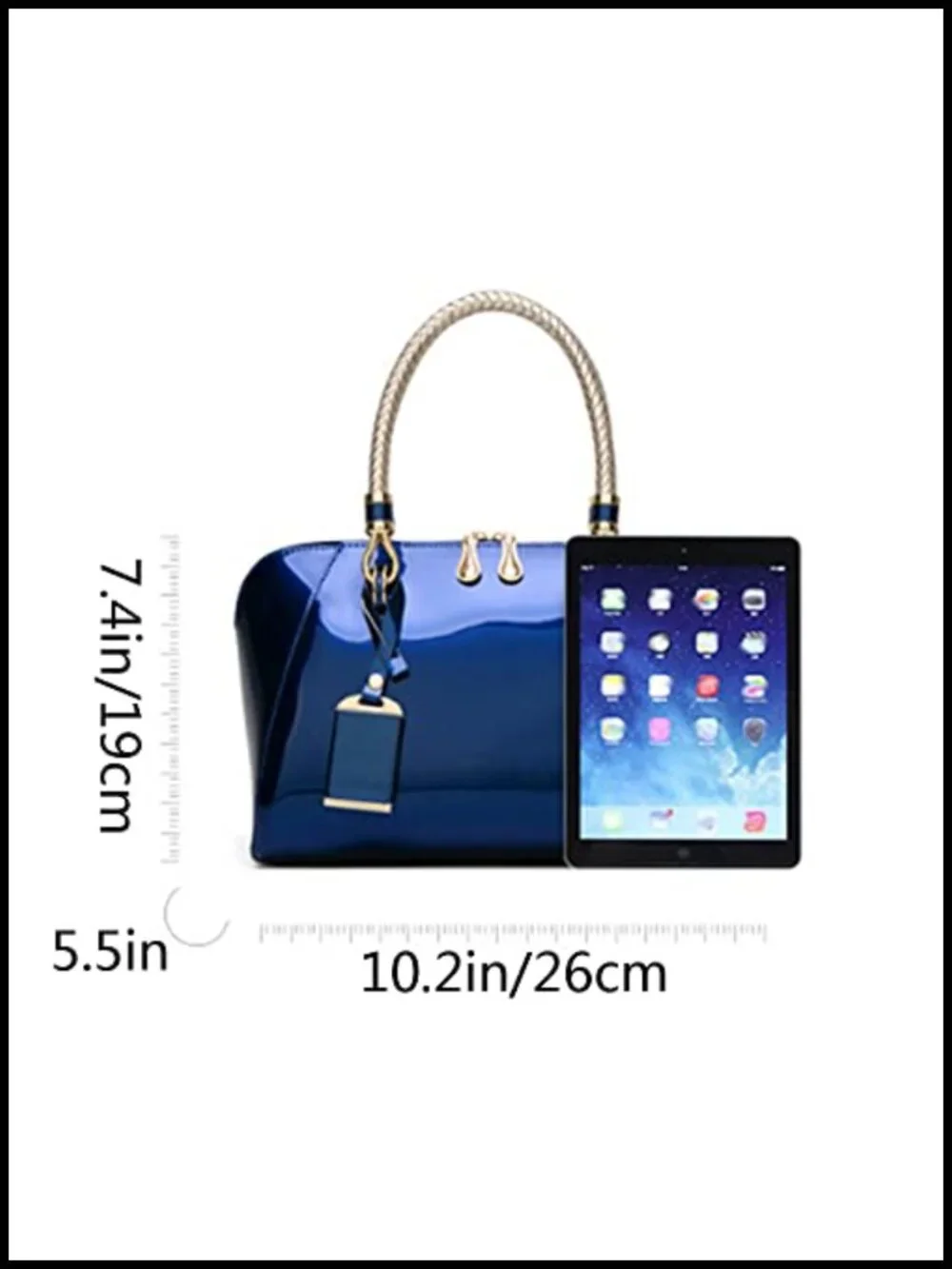 Patent Leather Satchel Handbag Women Top Handle Shoulder Crossbody Bag